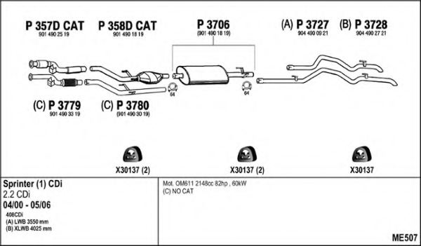FENNO ME507 Exhaust System